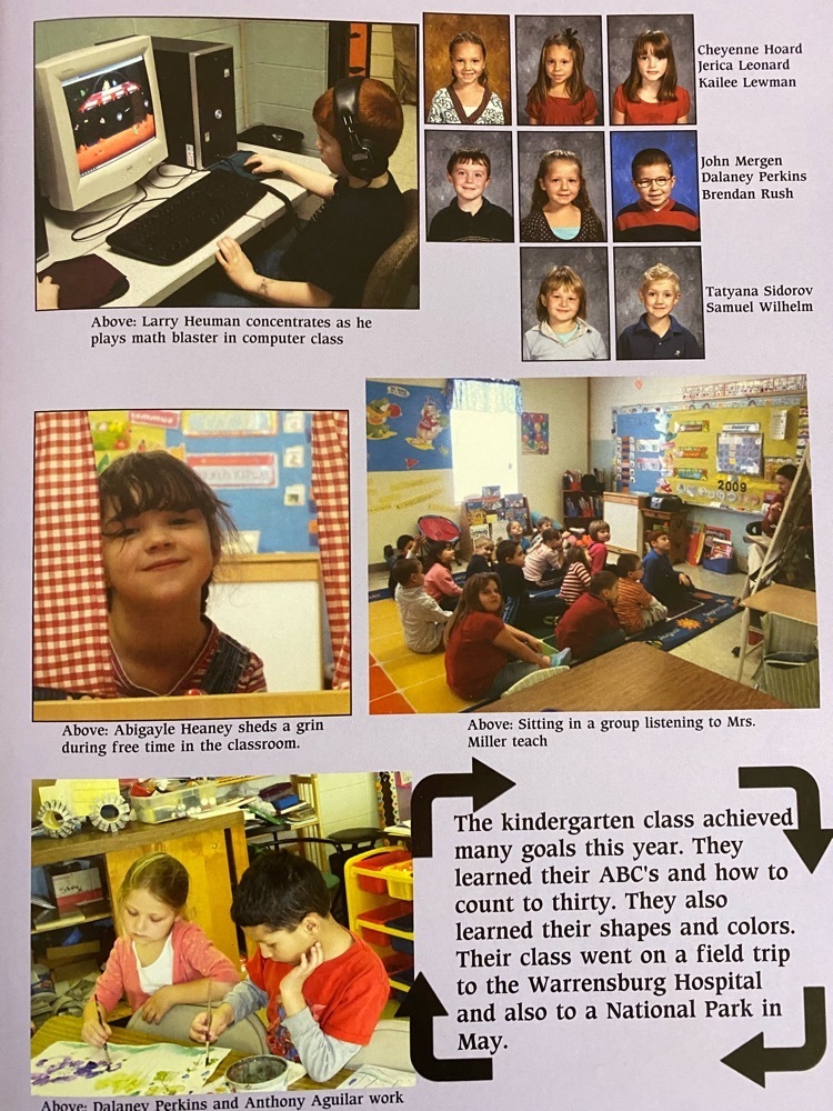 kindergarten yearbook page 2