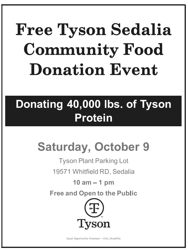 Tyson  Food Donation Flyer