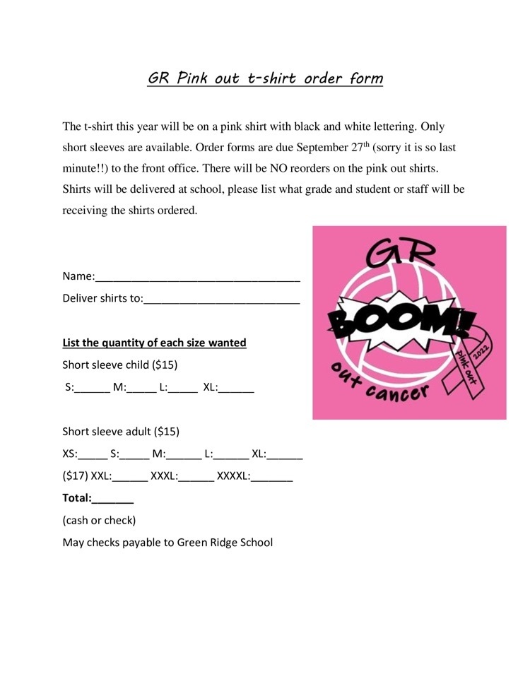  pink out order form